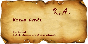 Kozma Arnót névjegykártya