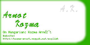 arnot kozma business card
